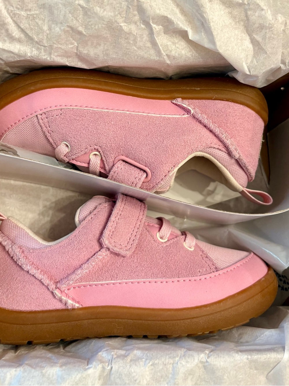 UGG Kids Pink Velcro Sneakers with Gum Sole 9T